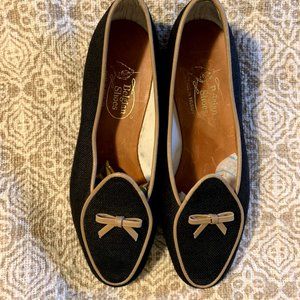 Black Linen Tan Trim Travelette 5.5N